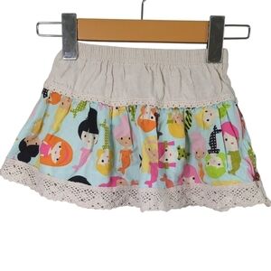 Sado Mermaid Cream Blue Multicolour Skirt Crochet‎ Size 2T